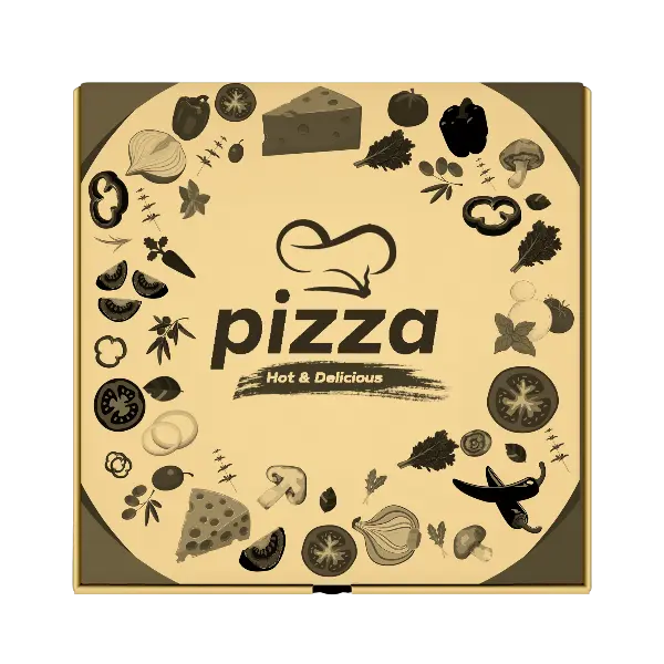 Brown Kraft Paper Pizza Box Plain And Customized Printing Front 3.webp