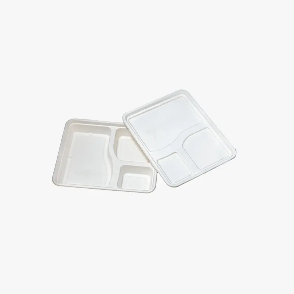 Sugarcane Meal Trays with Lids